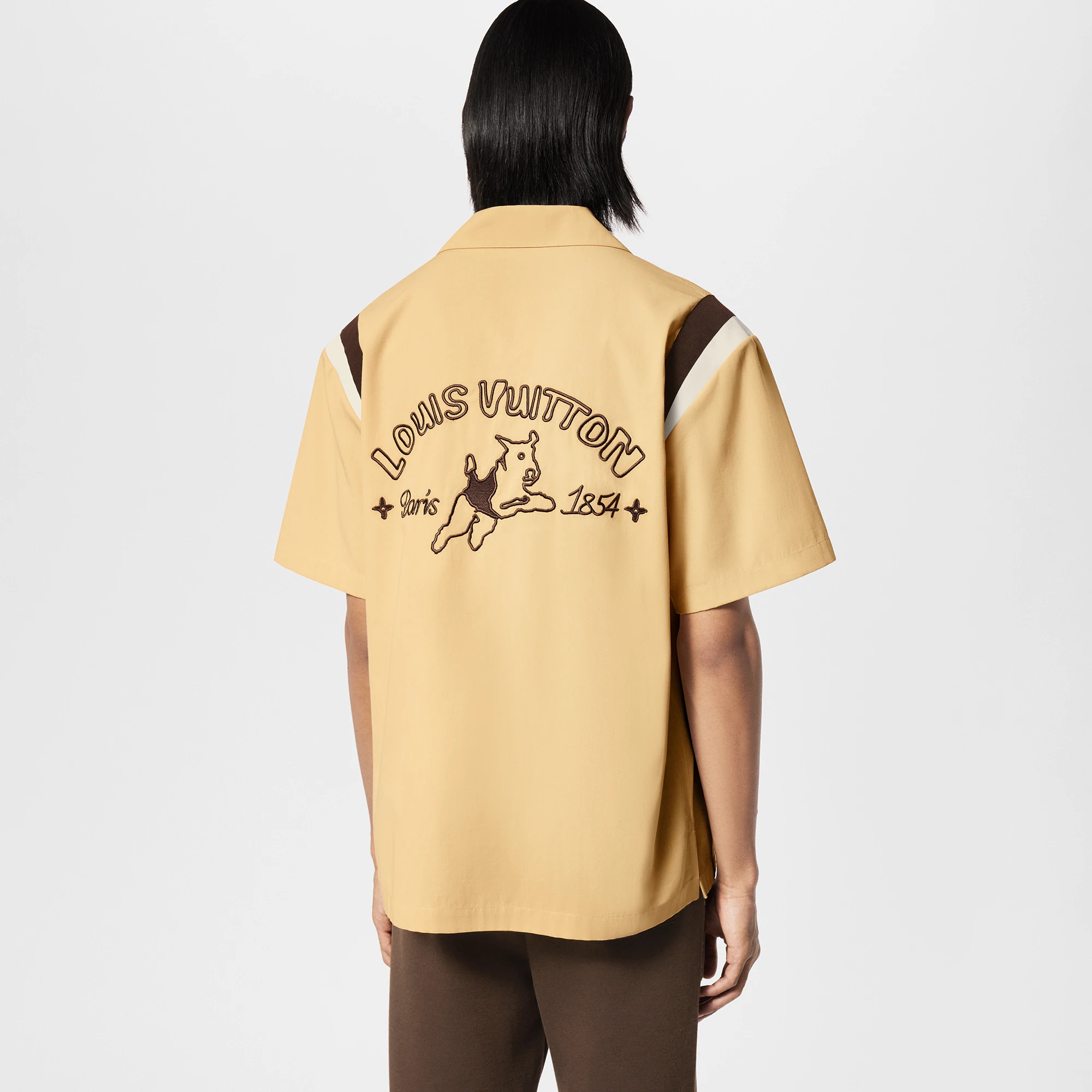 Embroidered Short-Sleeved Cotton Bowling Shirt - 5
