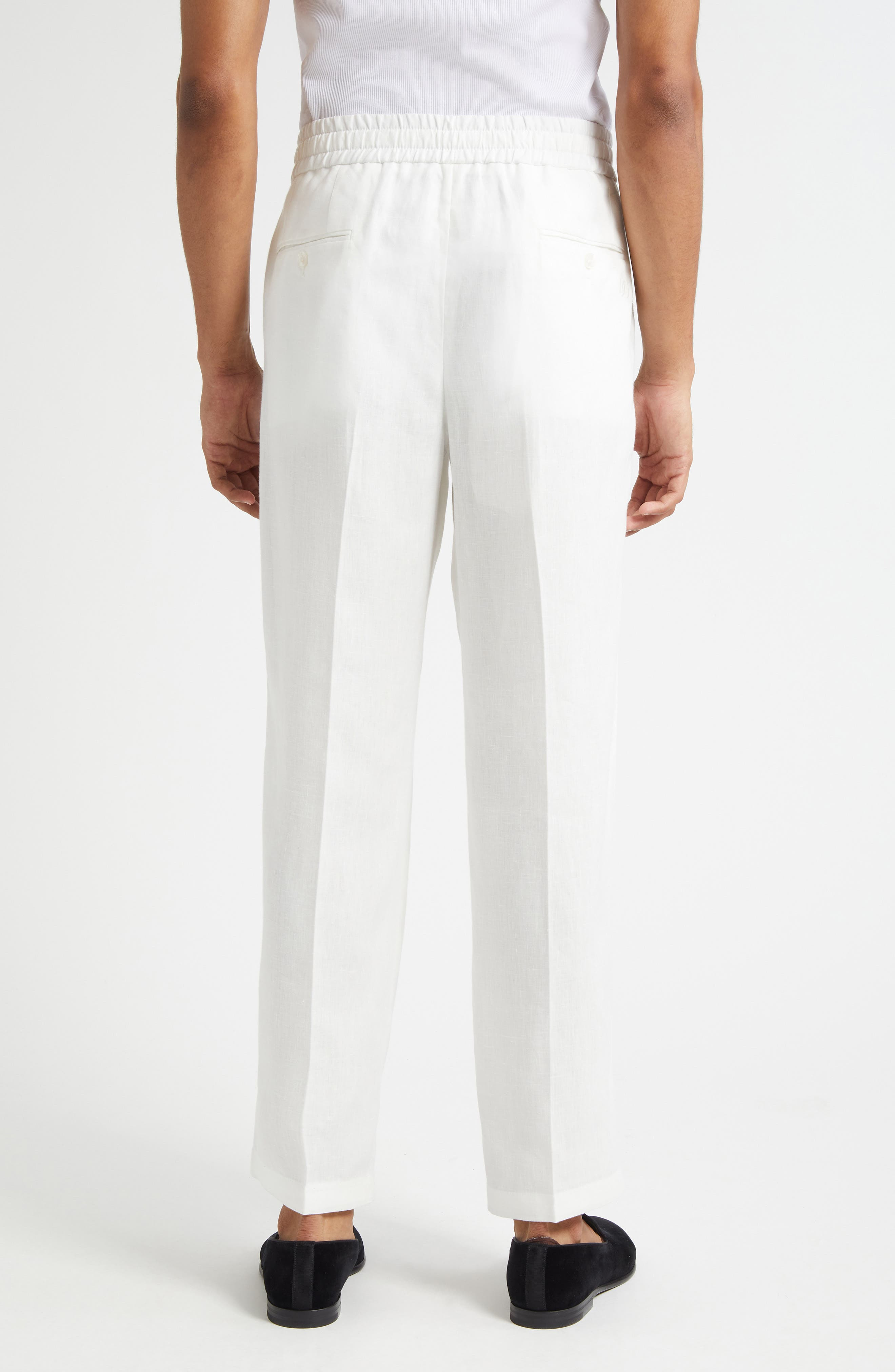 Dolce&Gabbana Pleated Linen Pants in W0111 Bianco at Nordstrom - 3