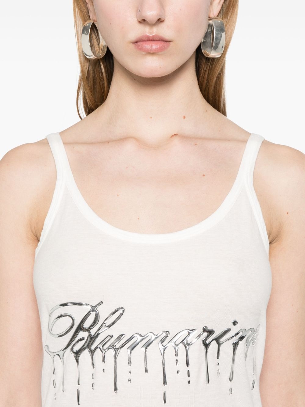 dripping-logo tank top - 5