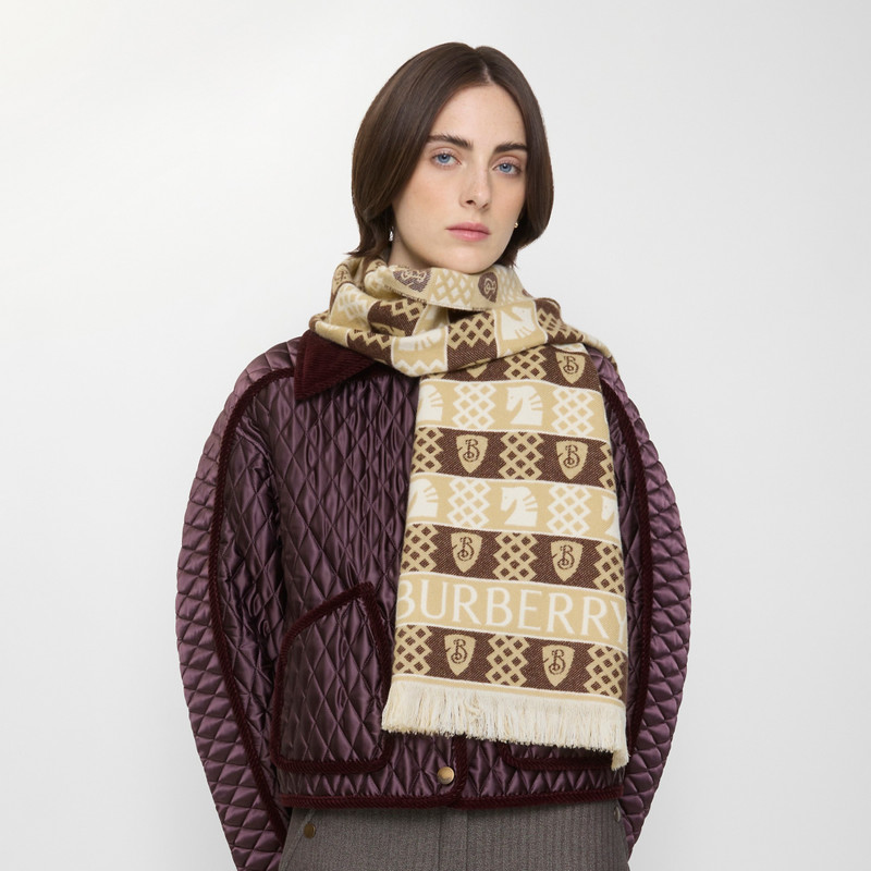 Burberry Chess Fair Isle Wool Scarf outlook