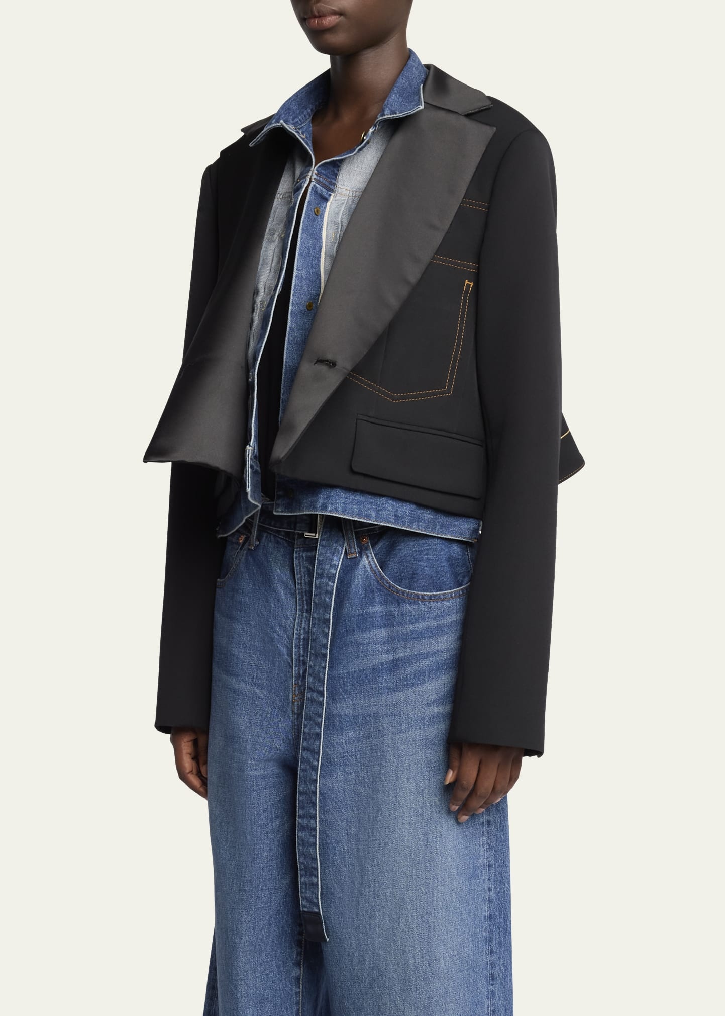 Layered Wool Denim Jacket - 4