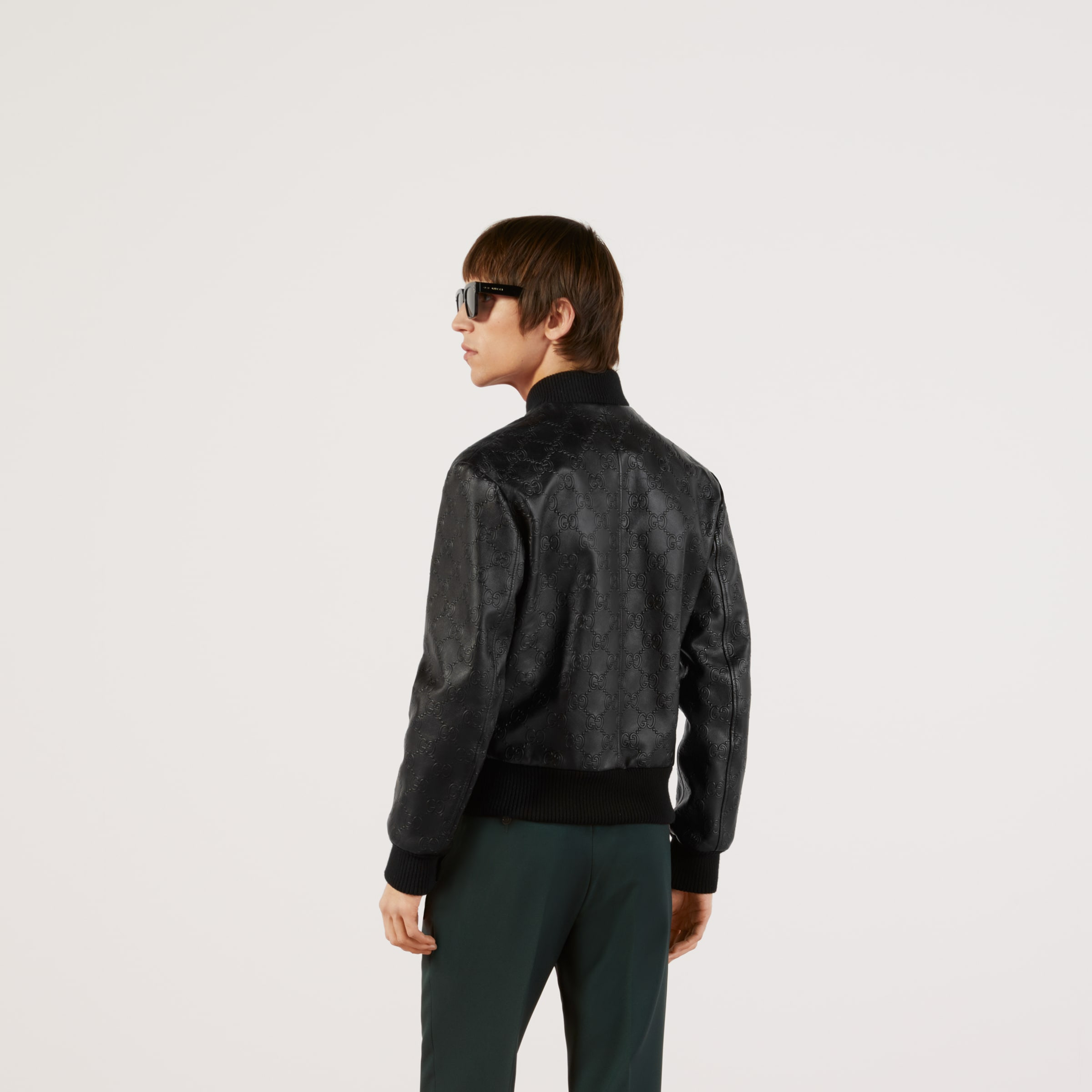 GG leather bomber jacket - 7