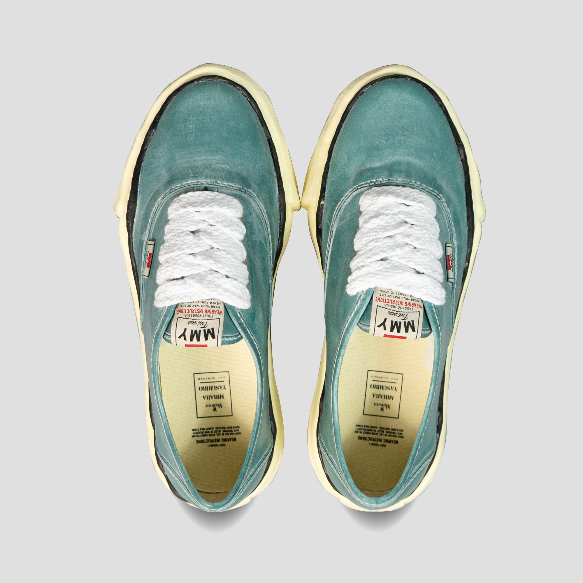 BAKER OG SOLE LOW-TOP PARAFFIN LEATHER SNEAKERS - 3