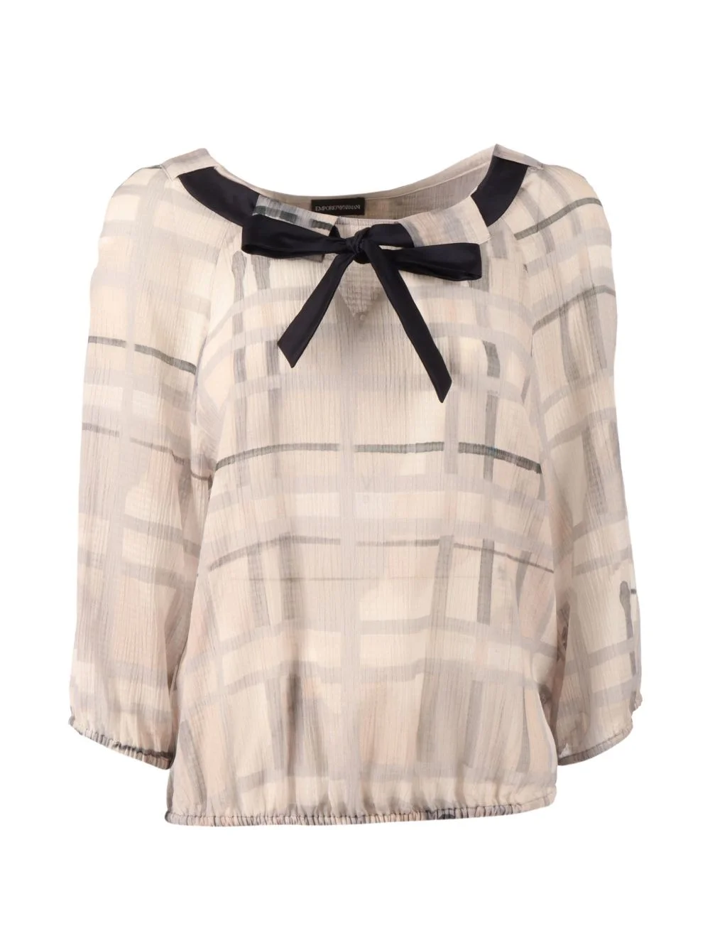 checked blouse - 1