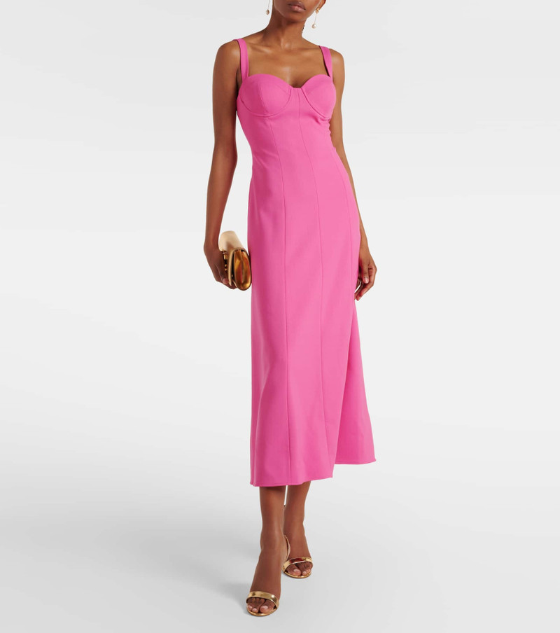 CAROLINA HERRERA Bustier wool-blend midi dress outlook