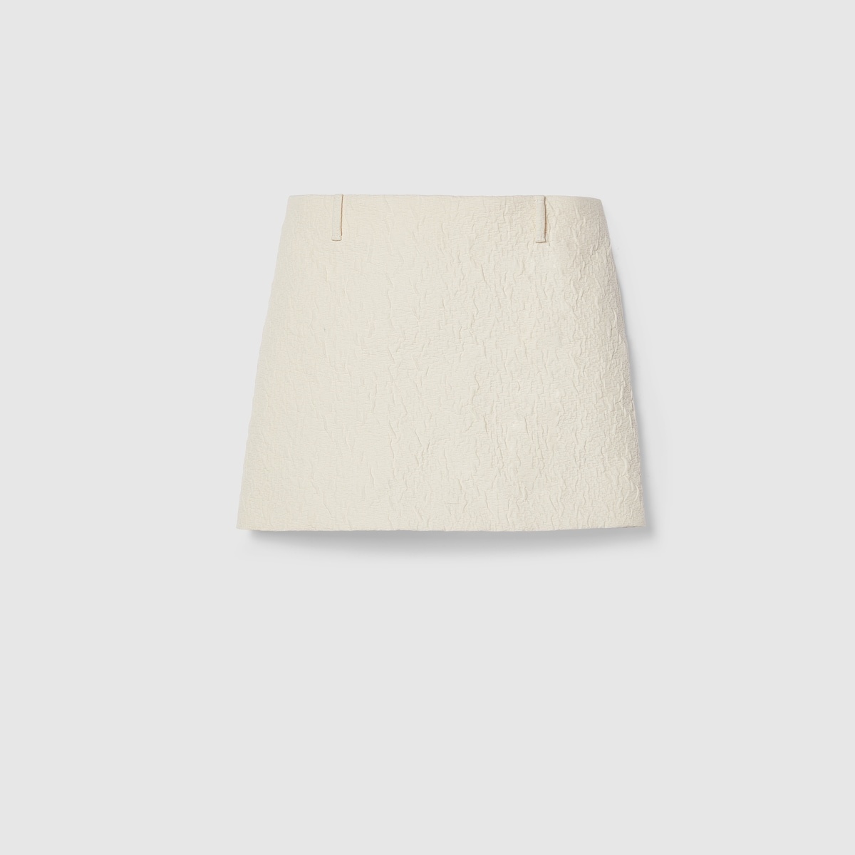 Textured cotton mini skirt - 1