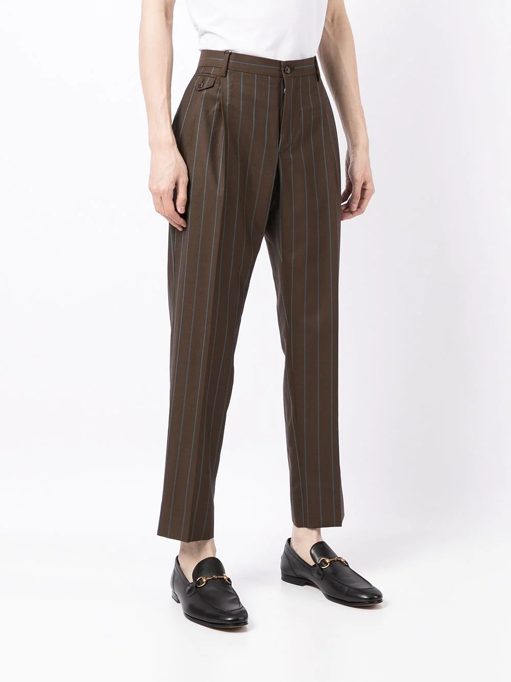 pinstripe-print tailored suit trousers - 3