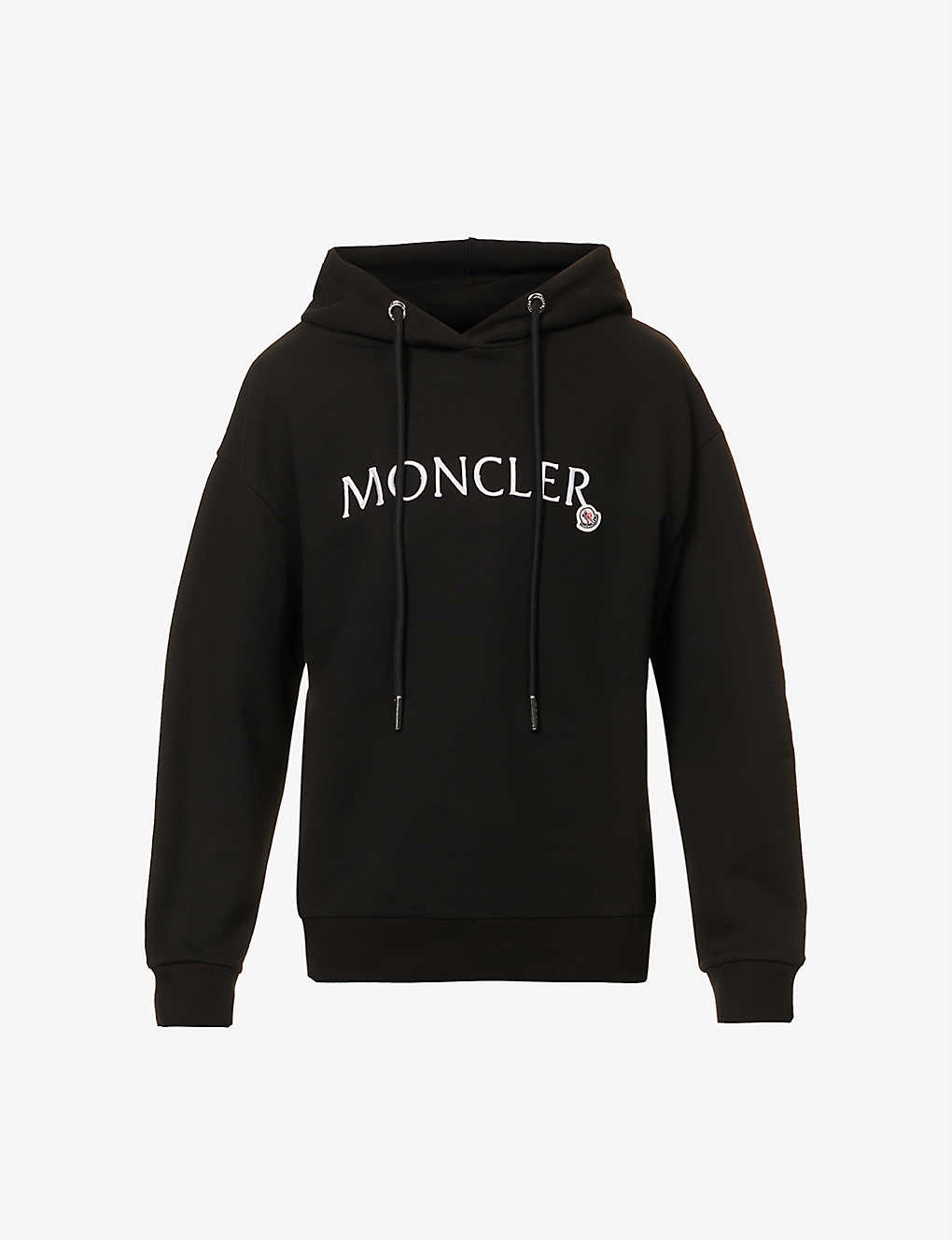 Logo-embroidered ribbed-trim cotton hoody - 1