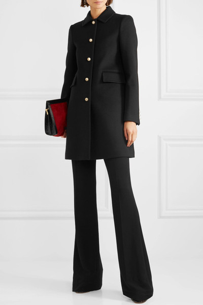 GUCCI Faux pearl-embellished wool coat  outlook