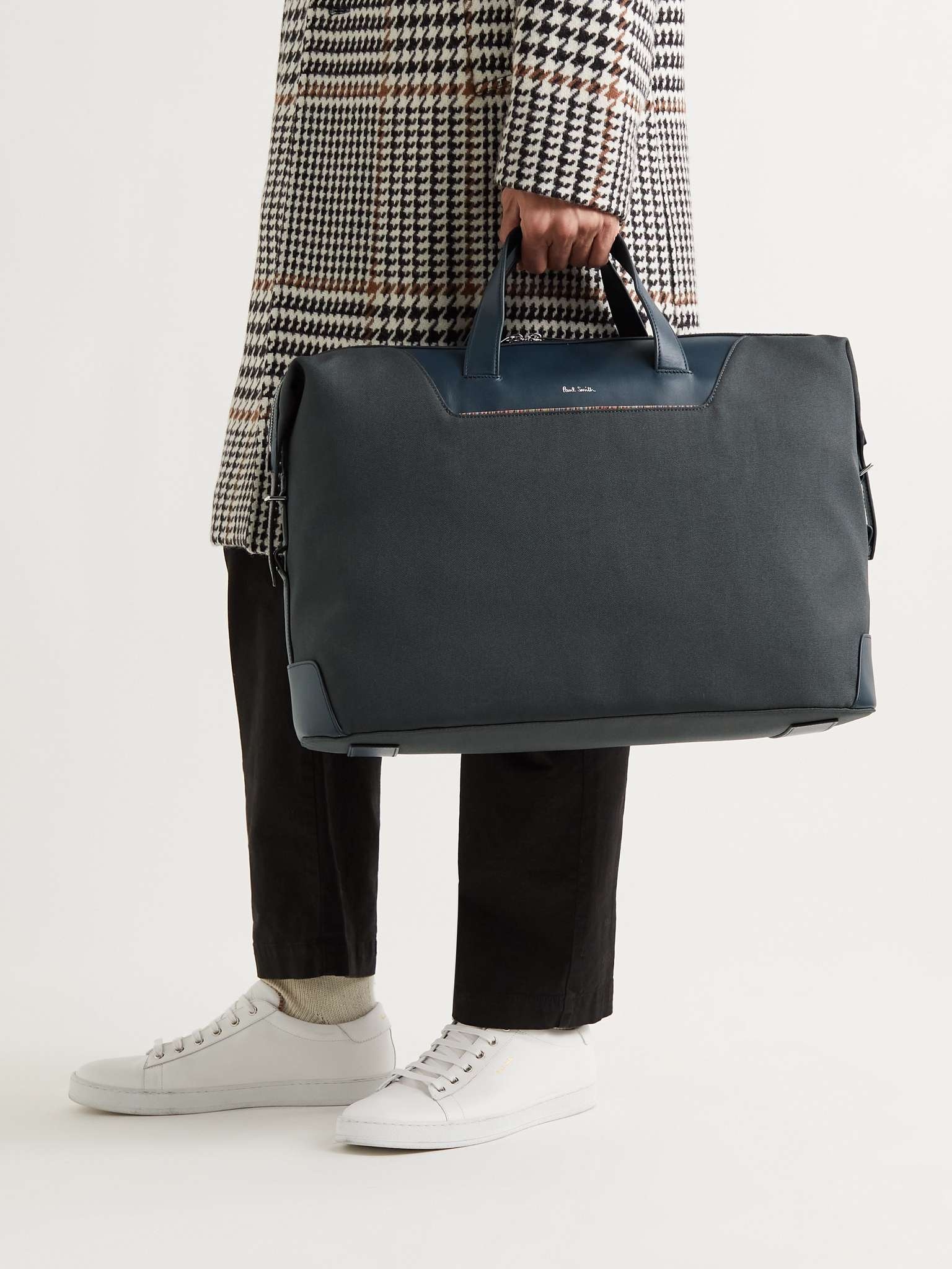 Leather-Trimmed Canvas Holdall - 2