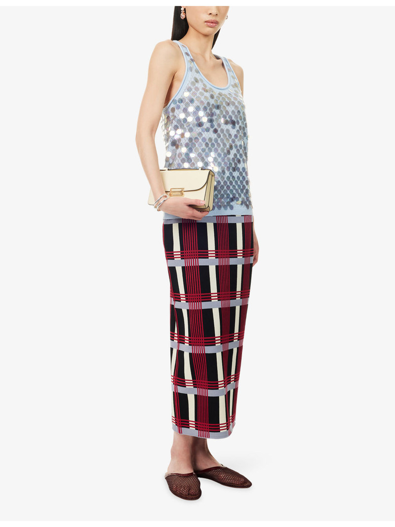 ZANKOV Alina Checked Stretch-Woven Maxi Skirt outlook