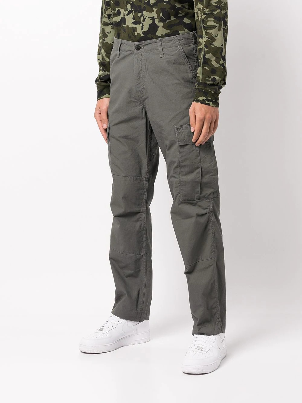 mid-rise cotton cargo trousers - 3