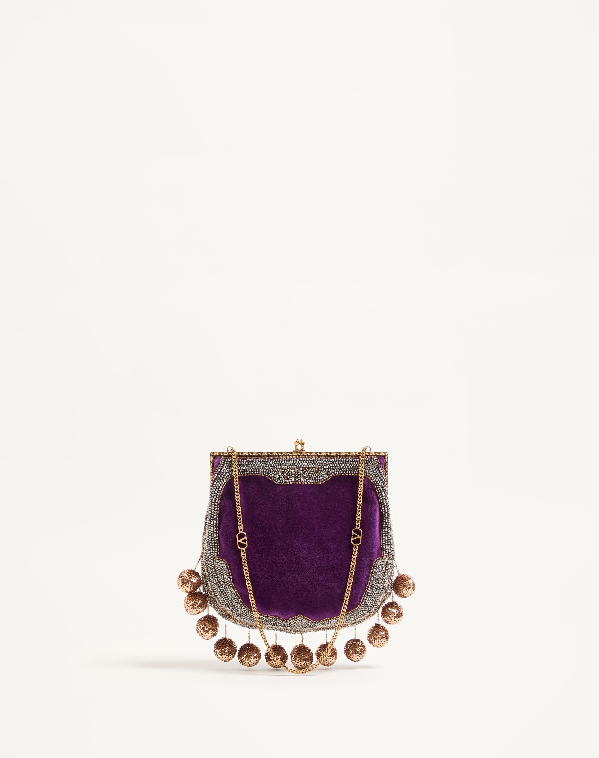 VALENTINO GARAVANI NELLCOTE FAIRYTALES VELVET CLUTCH WITH LE CHIEN DE LA MAISON EMBROIDERY - 5