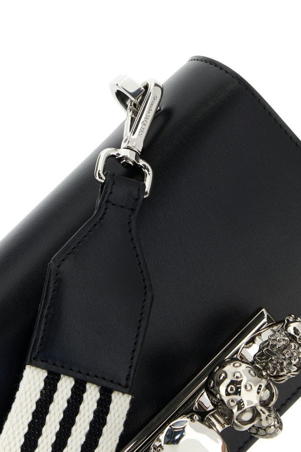 Black leather The Knuckle Satchel crossbody bag - 4