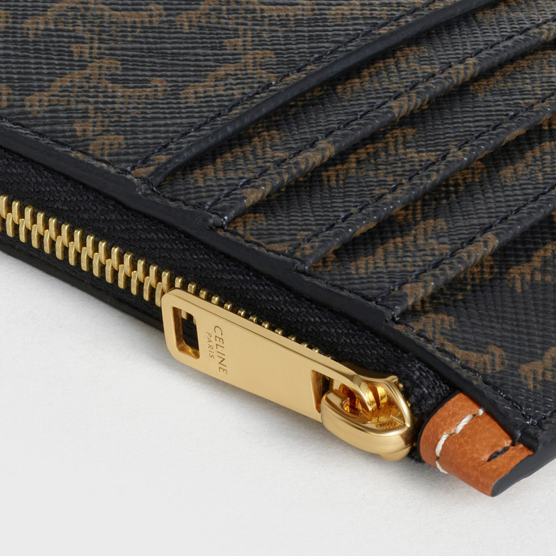 Zipped card holder in Triomphe Canvas and Lambskin 4