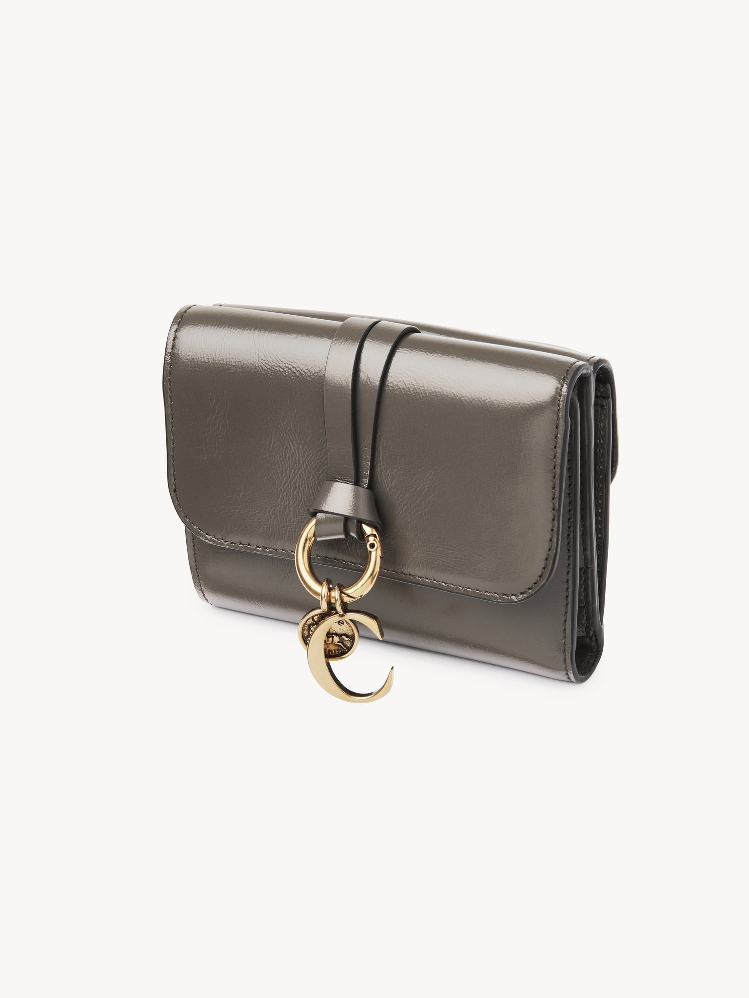 SMALL ALPHABET TRI-FOLD IN SHINY LEATHER - 2