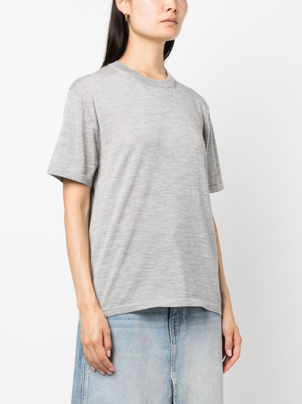 mélange wool-blend T-shirt - 3