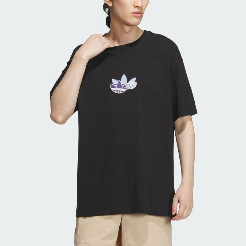 adidas adidas Originals Trefoil Graphic T-Shirts 'Black' IN1042 outlook