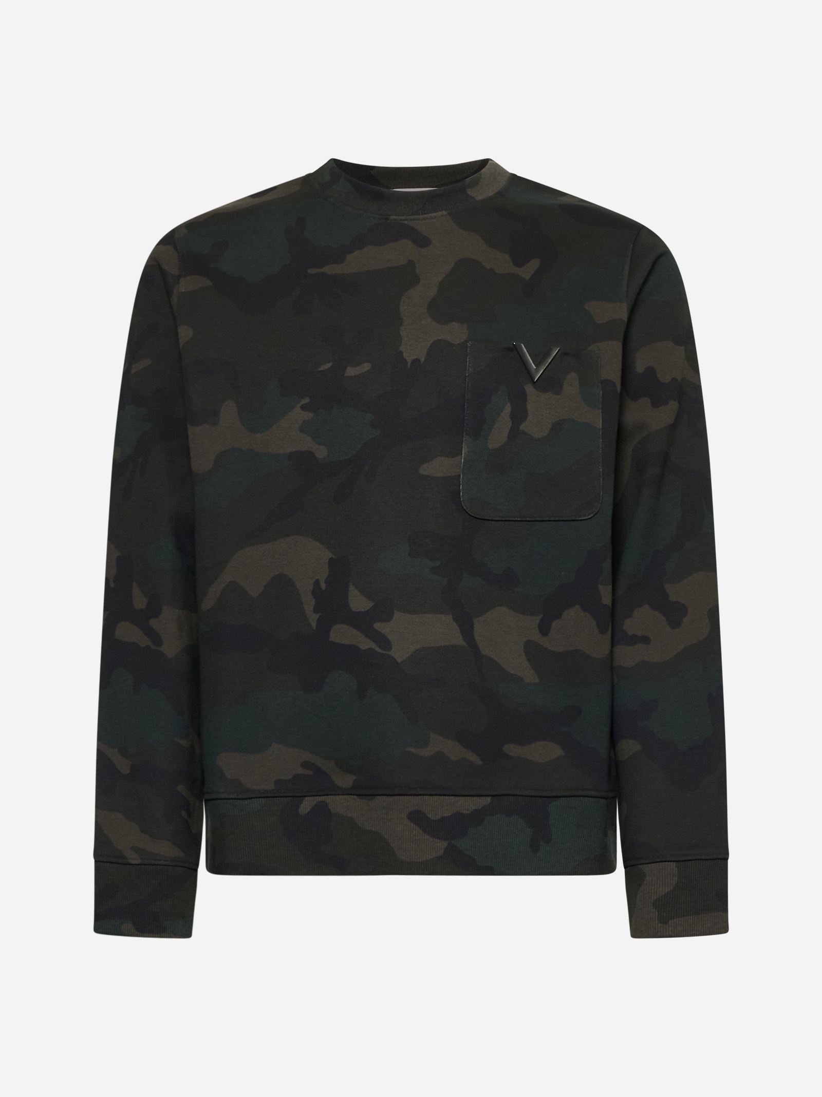 Valentino camouflage cotton-blend sweatshirt - 1