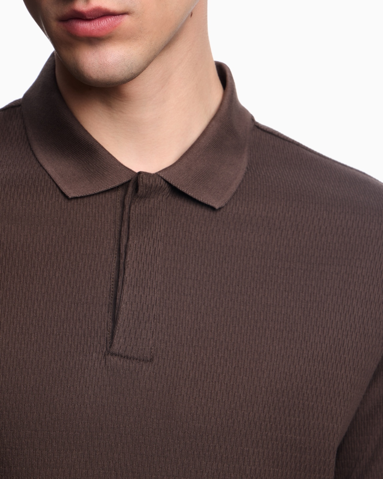 JERSEY POLO SHIRT WITH VERTICAL JACQUARD MOTIF - 5