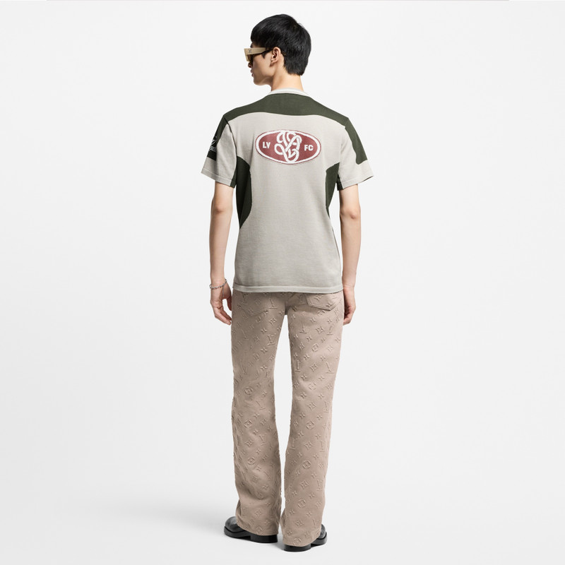 Intarsia Short-Sleeved V-Neck Top 3