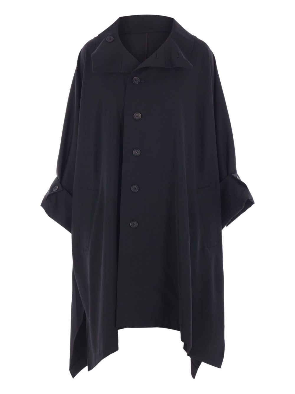 button-fastening asymmetric coat - 1