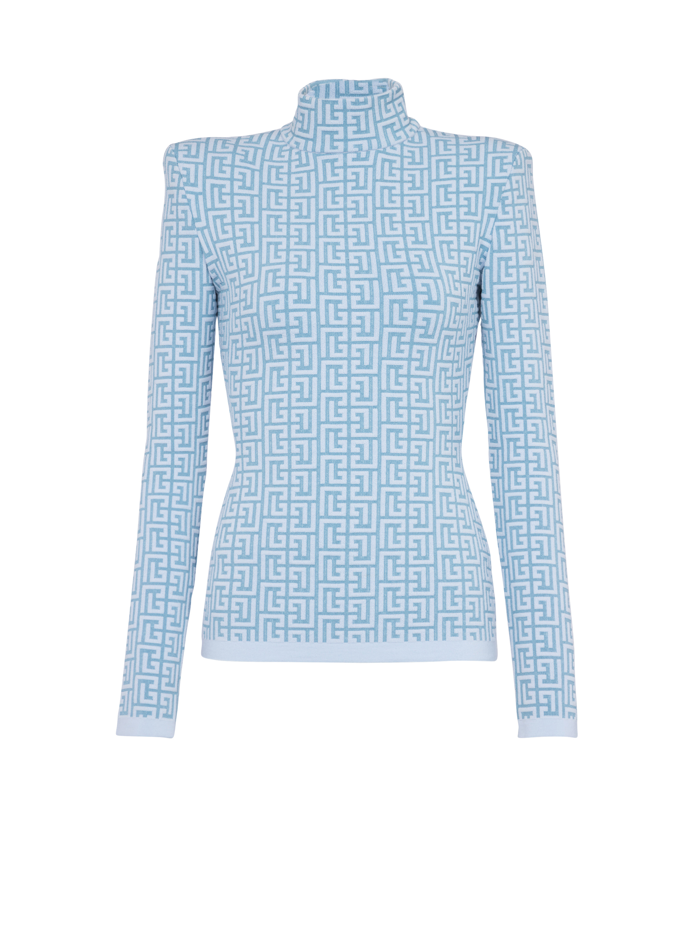 Knit sweater with Balmain monogram - 1