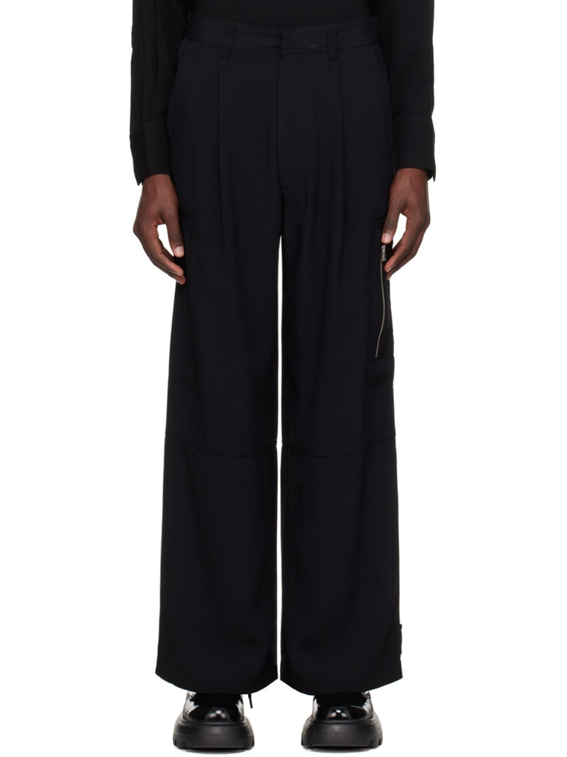 Black Pleated Cargo Pants 1