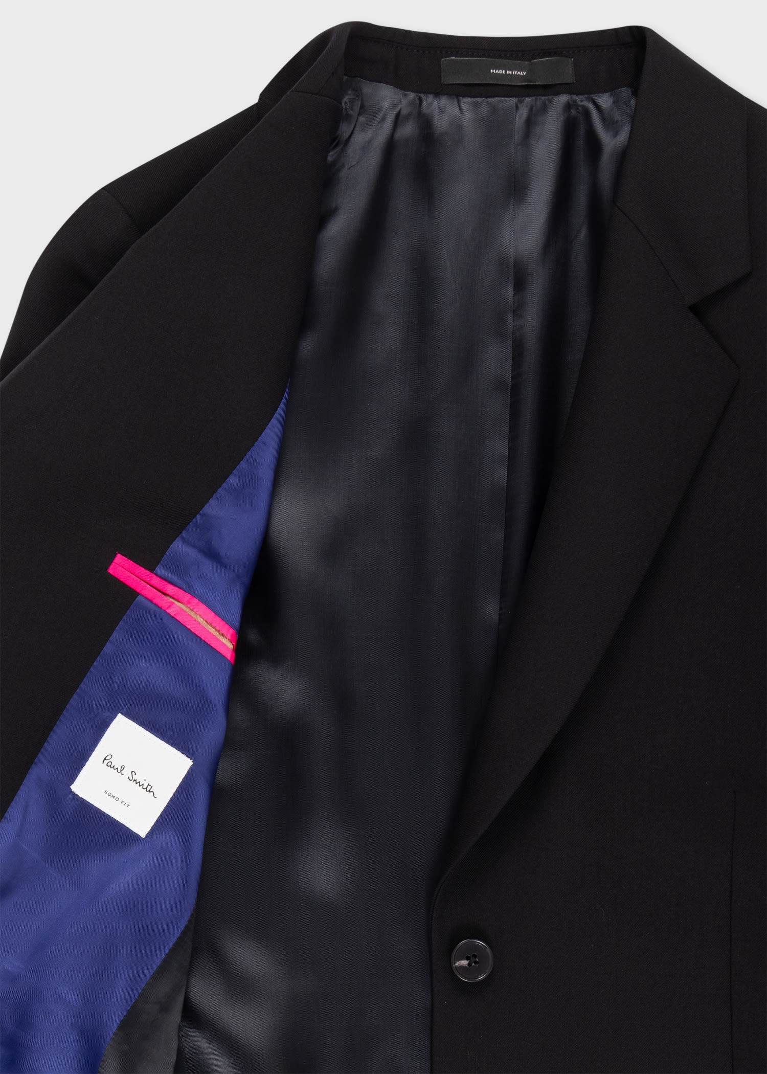 Black Wool Two-Button Wool Blazer - 4