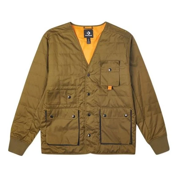 Men's Converse Retro Multiple Pockets Casual Stay Warm Green Jacket 10019990-A02 - 1