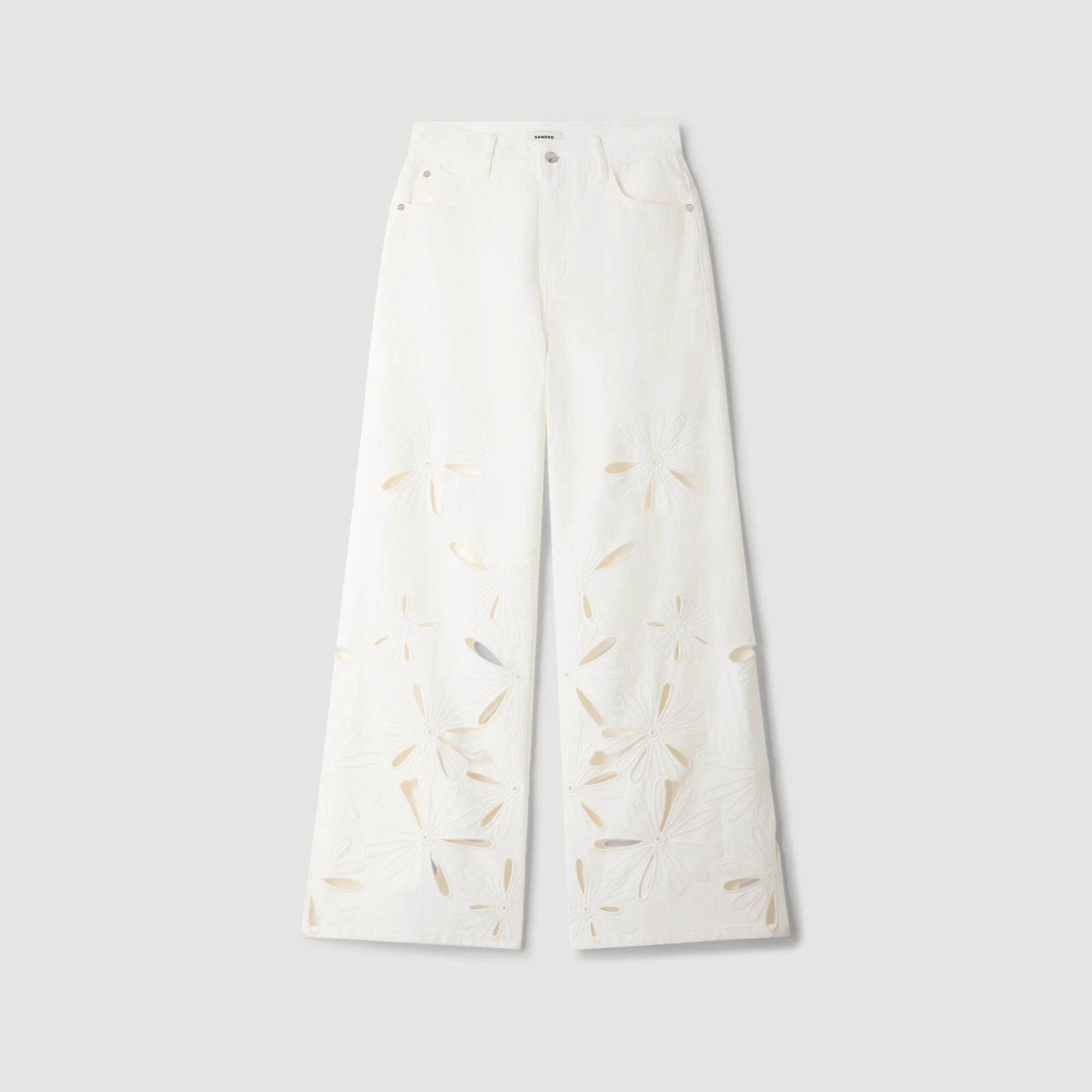 WIDE-LEG EMBROIDERED JEANS - 1