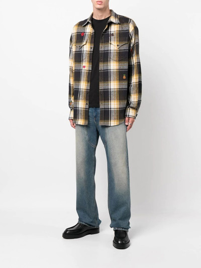 DSQUARED2 embroidered-detail plaid-check print shirt outlook