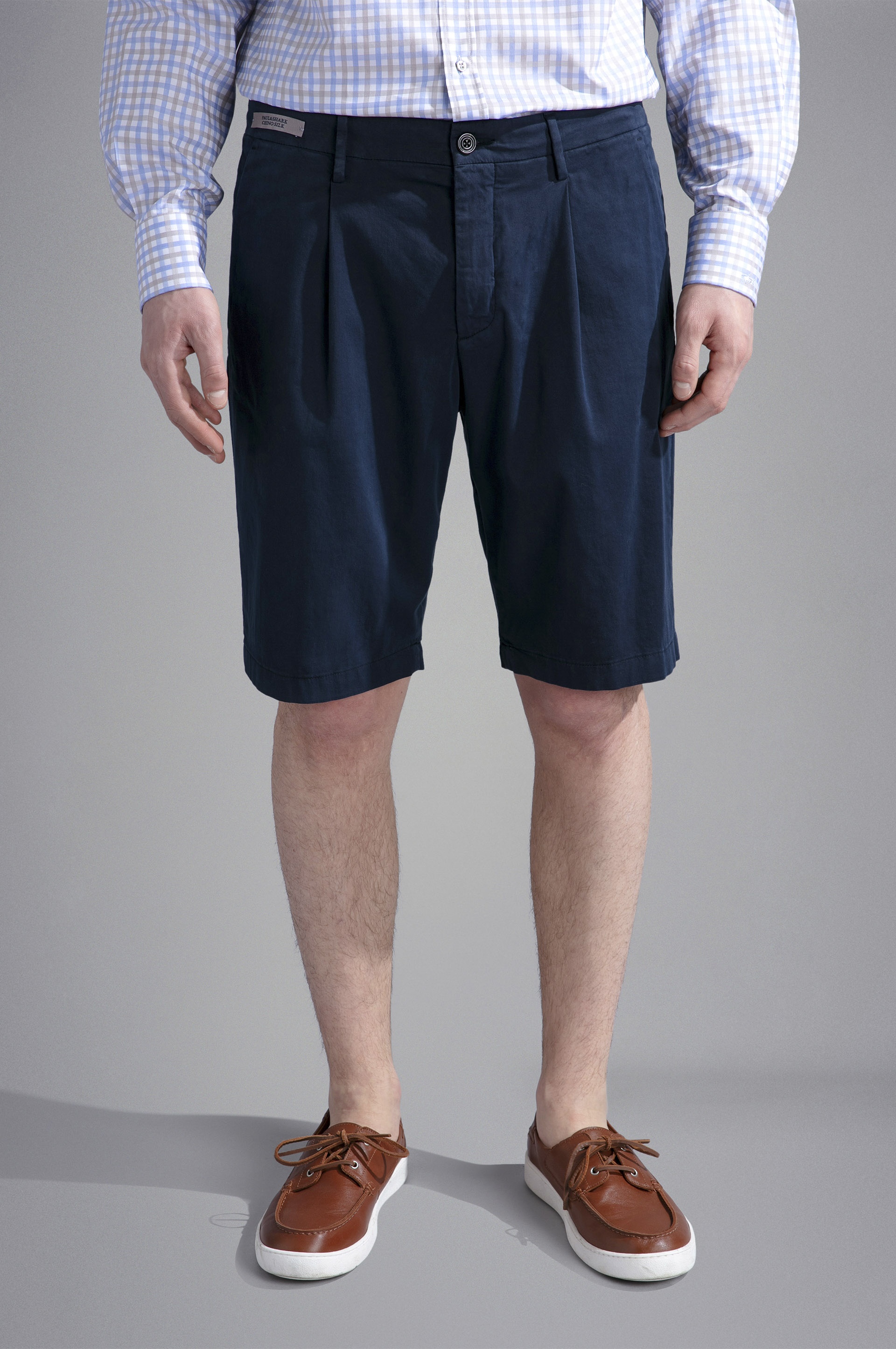SILK AND STRETCH COTTON BERMUDA SHORTS - 6