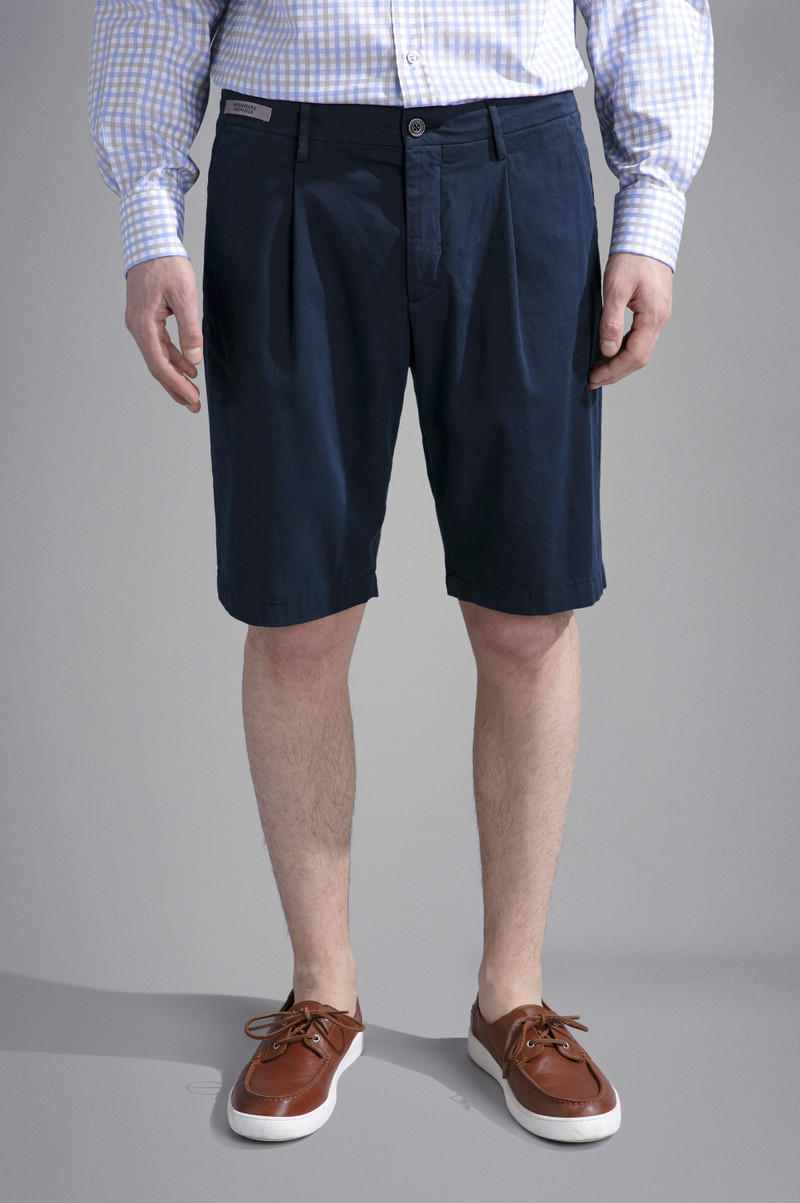 SILK AND STRETCH COTTON BERMUDA SHORTS 6