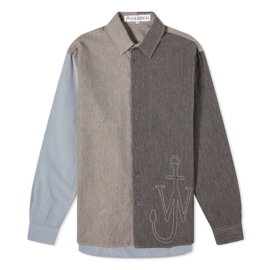 JW Anderson Anchor Patchwork Classic-Fit Cotton Shirt - 5