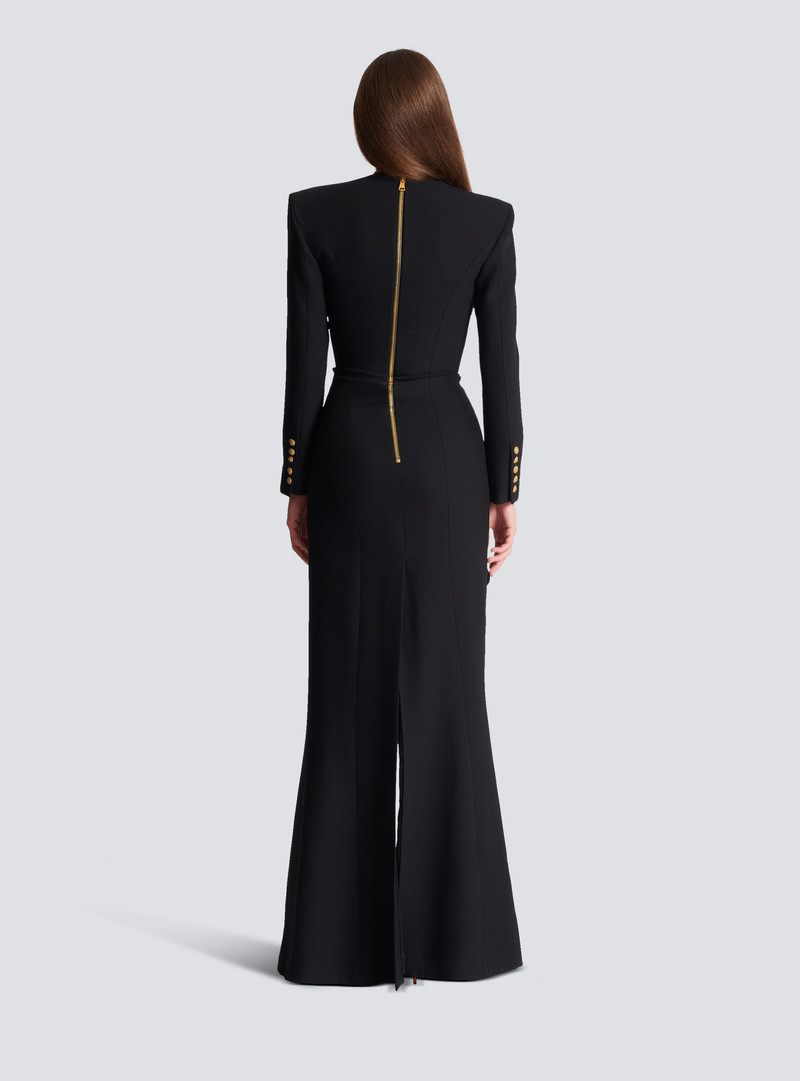 Structured Crepe Long Dress 5