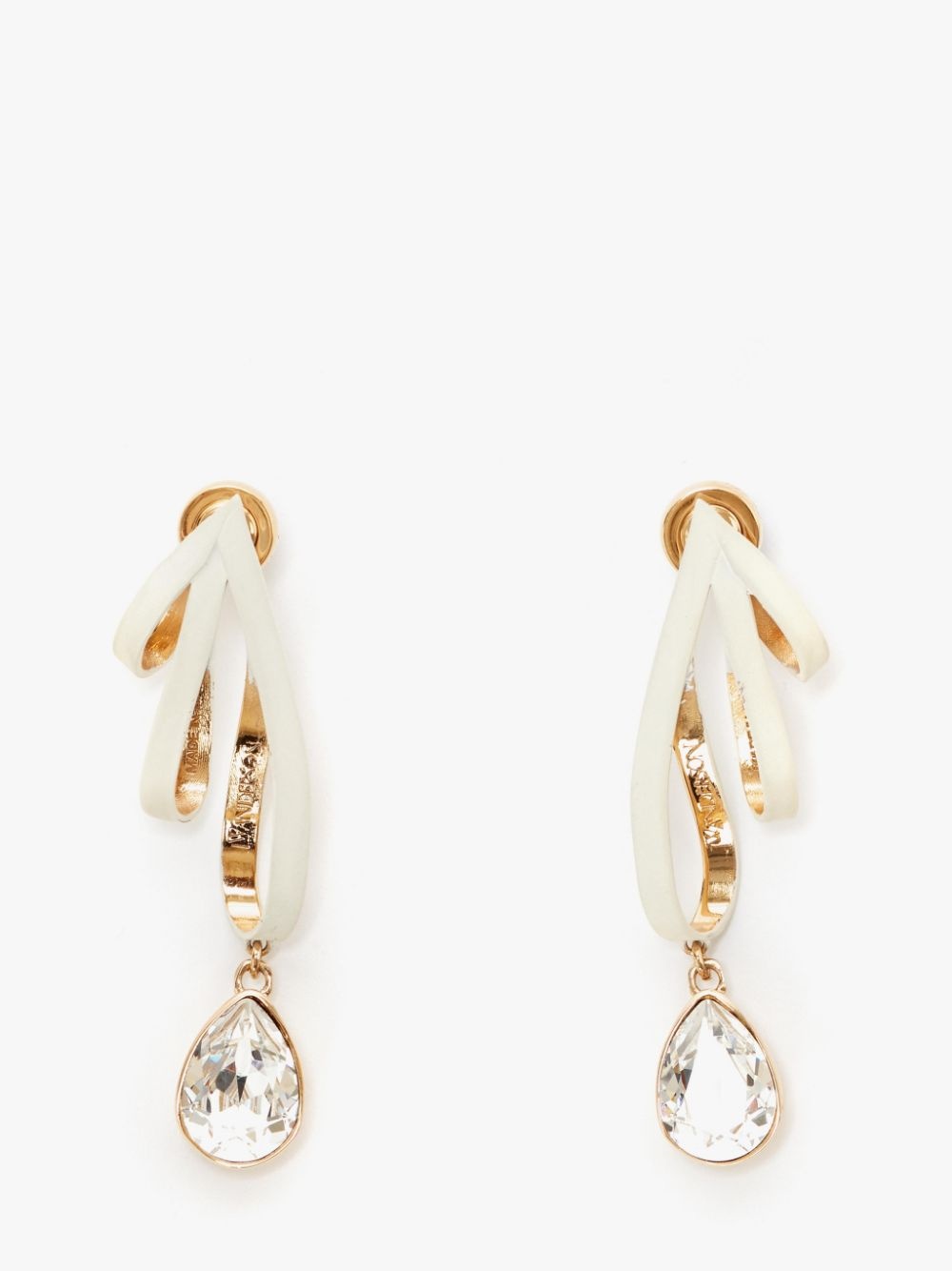 CRYSTAL DROP RIBBON EARRINGS - 1