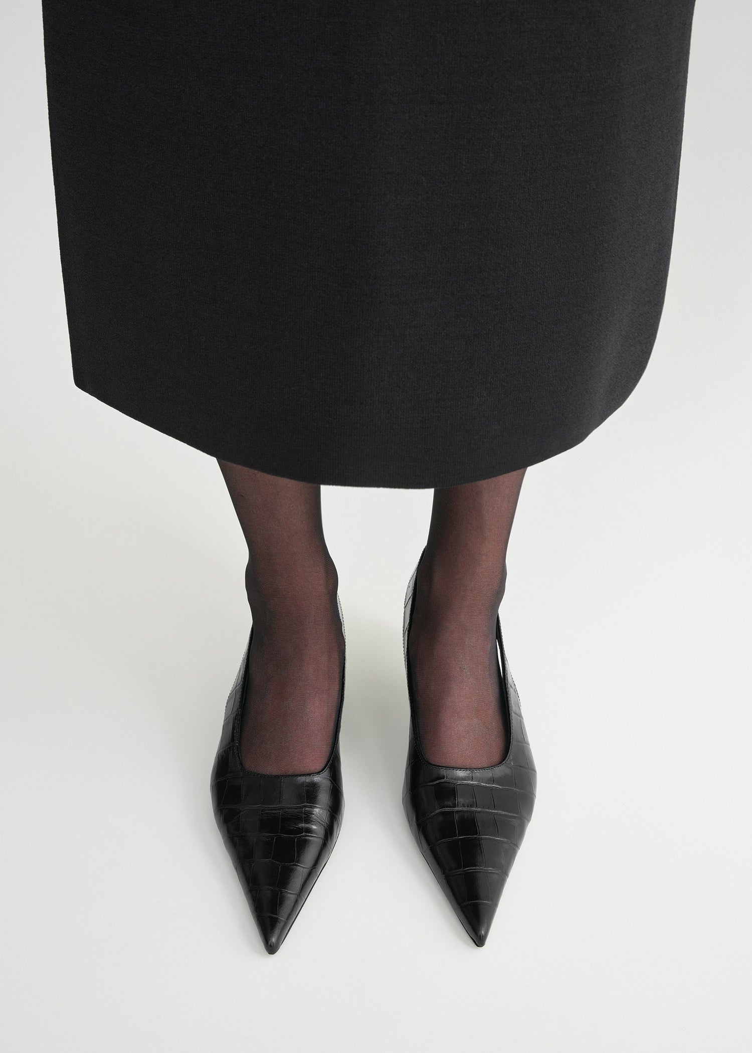 Classic croco-embossed slingbacks black - 2