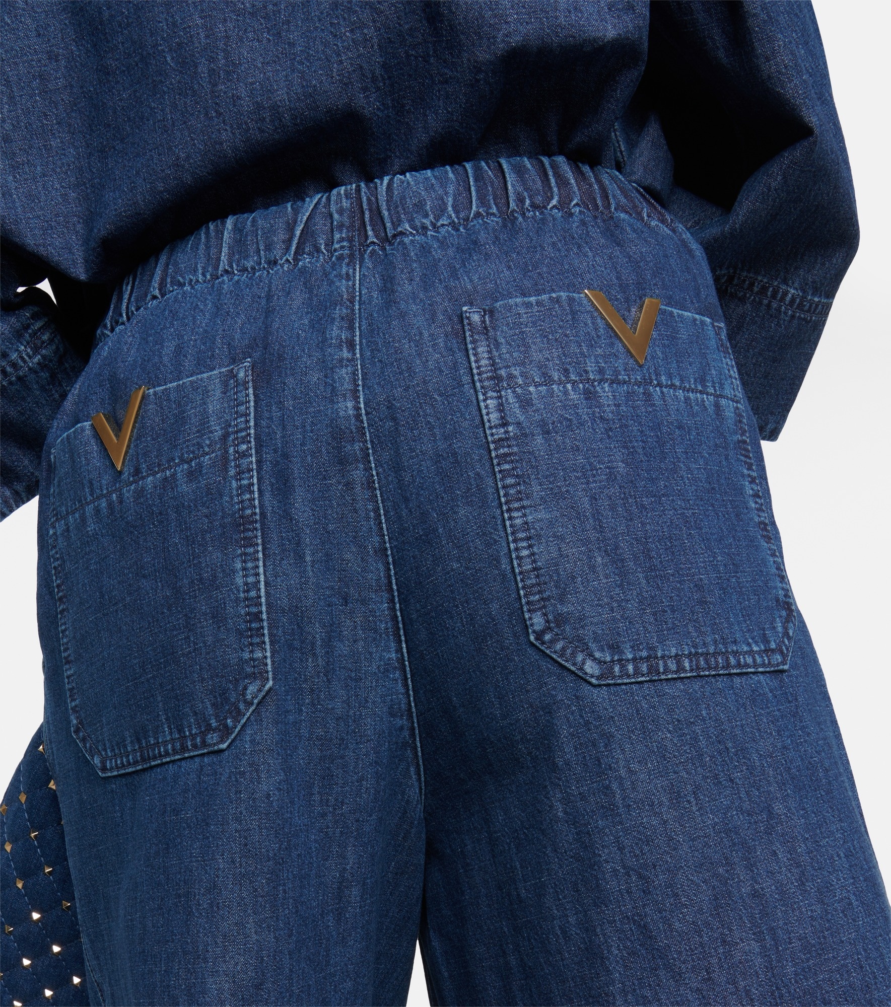 High-rise chambray wide-leg jeans - 6