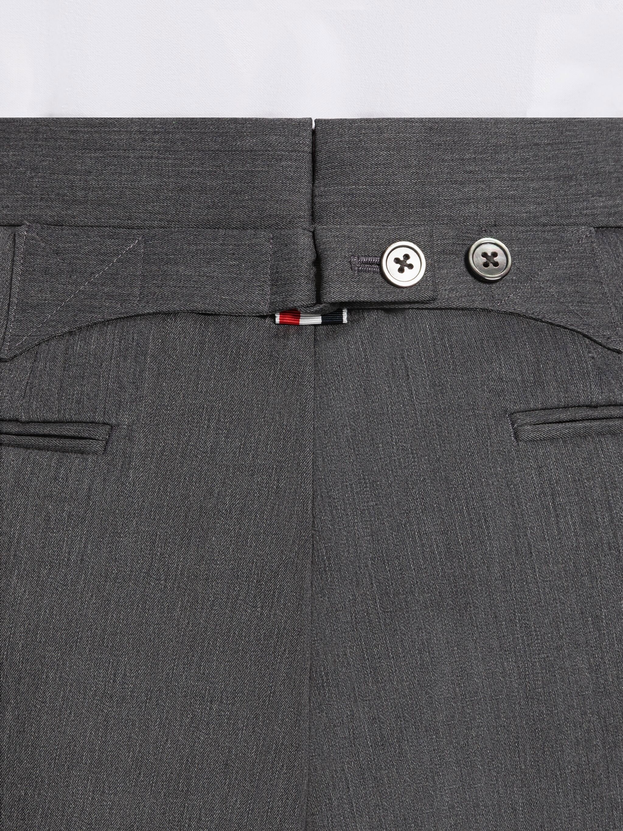 STIFF WOOL GABARDINE MID RISE BACKSTRAP MINI SHORT - 6