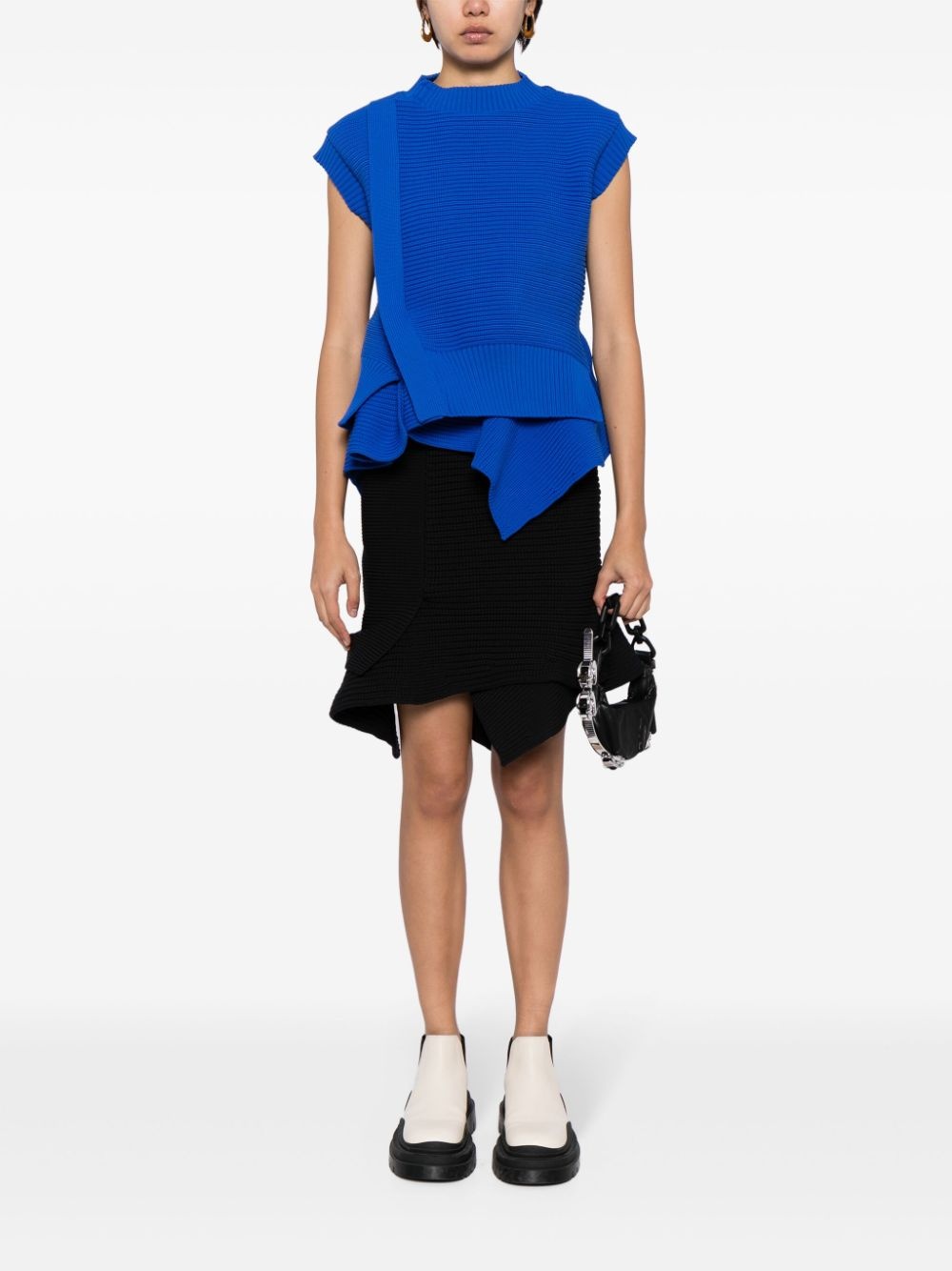 layered sleeveless knit top - 2