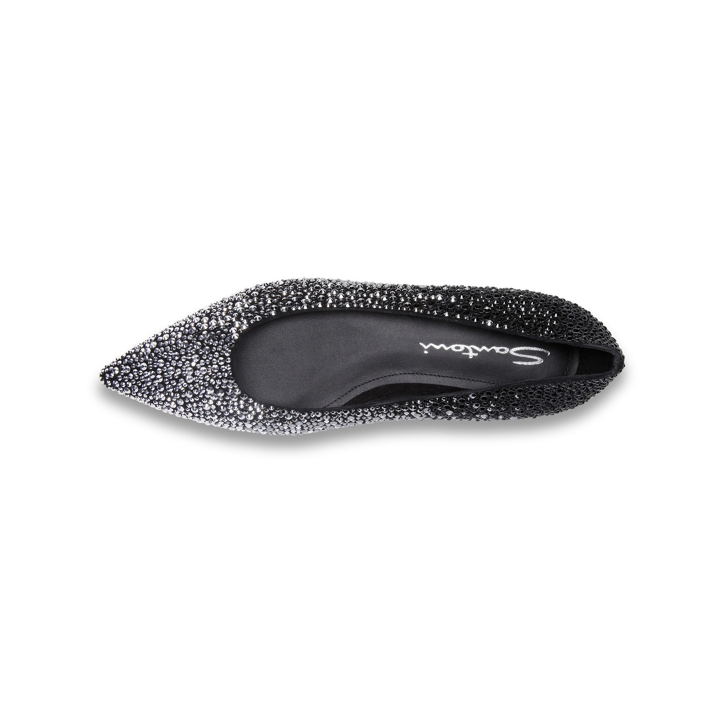 Women's black suede and strass ballet flat - 4