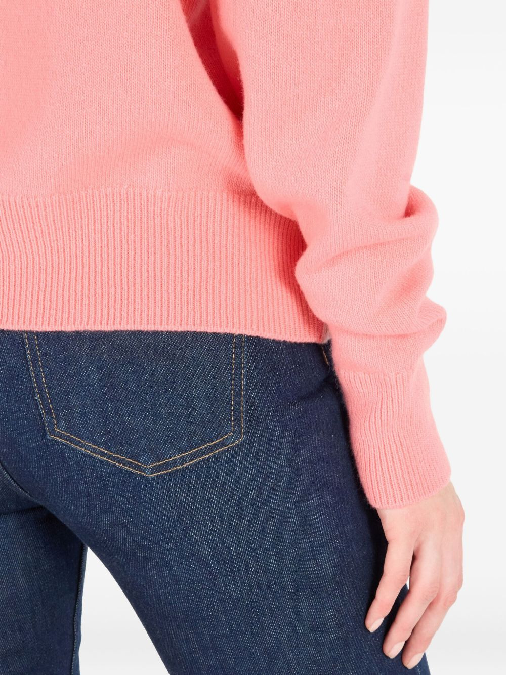 rose-embellished pocket cardigan - 5