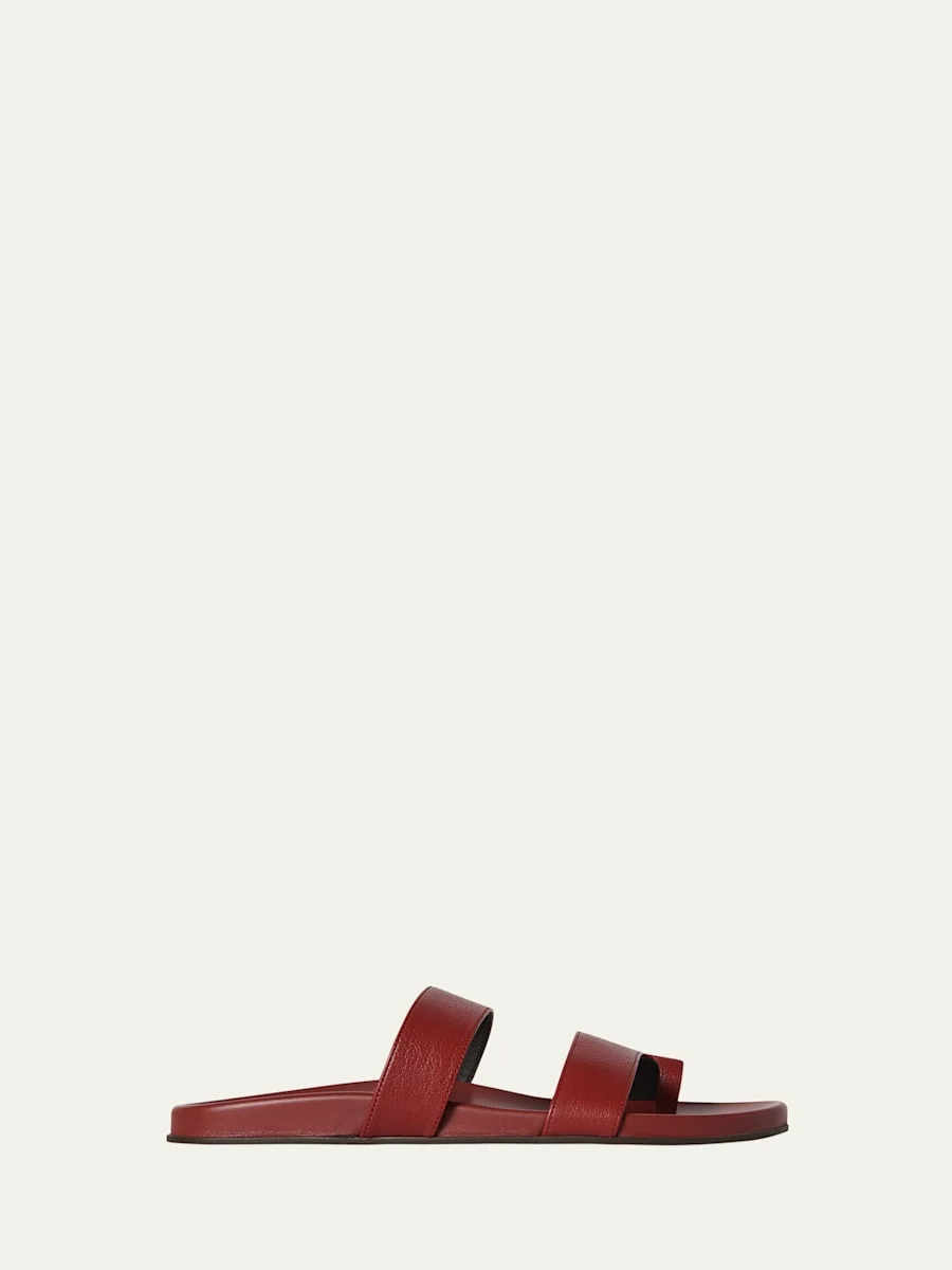 Hugh Leather Toe-Ring Slide Sandals - 1