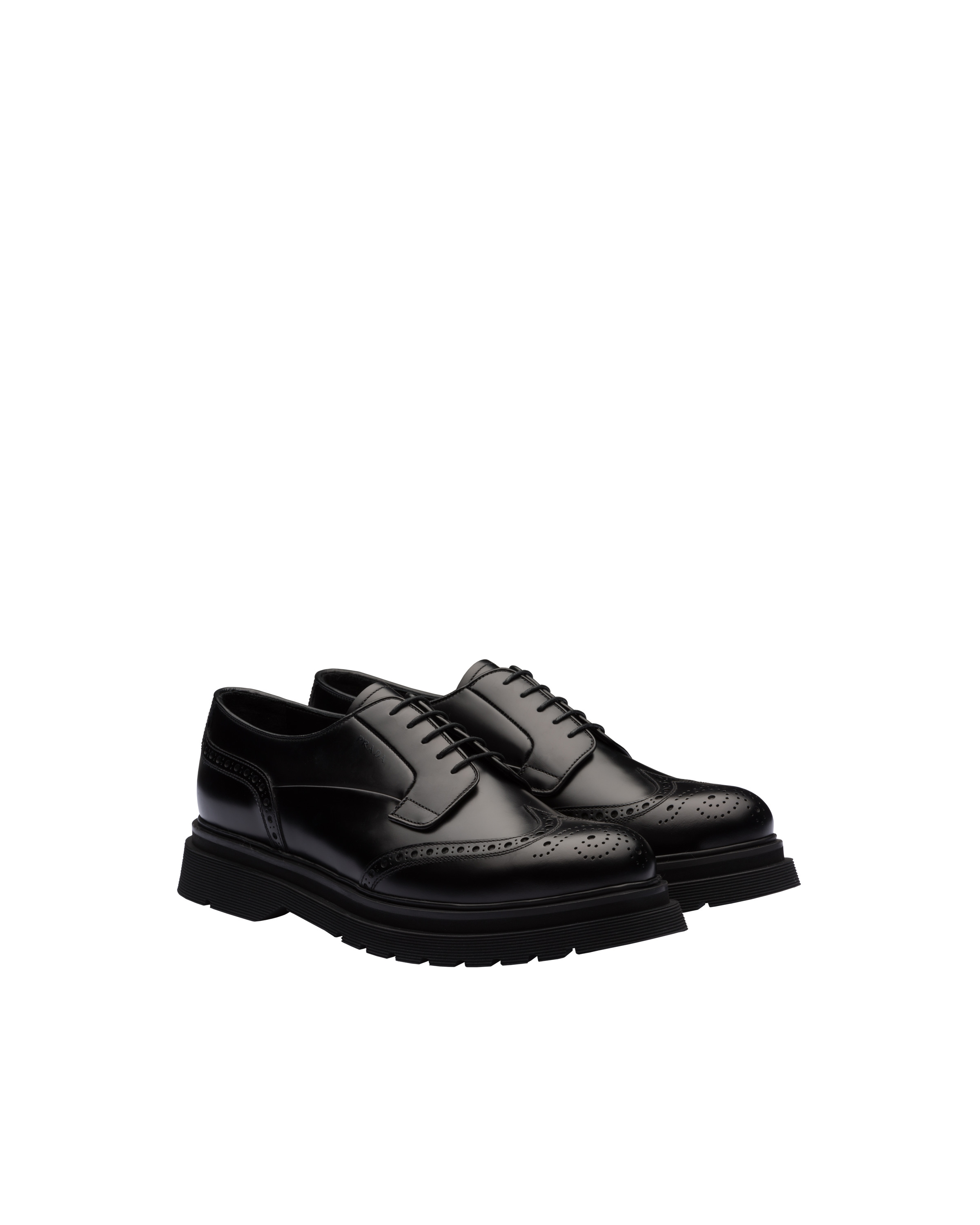 Brushed Leather Derby Brogue Shoes - 1