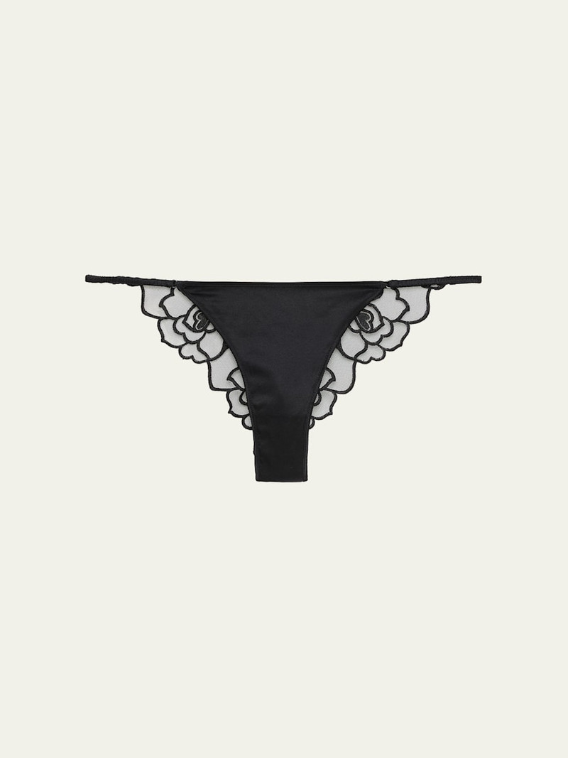 Petite Chou Charmeuse & Embroidered Tulle Panties 1