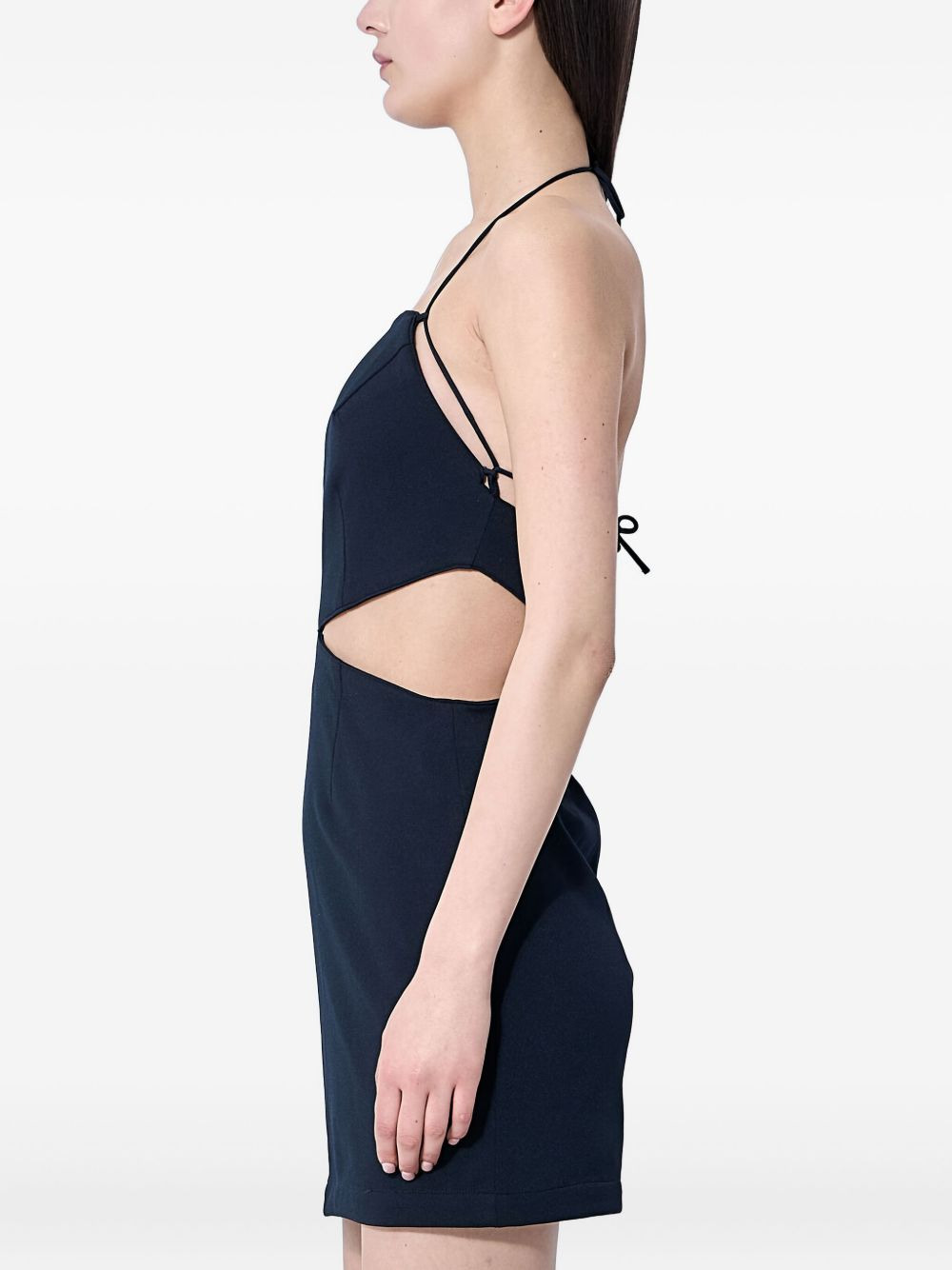 cut-out square-neck mini cocktail dress - 3