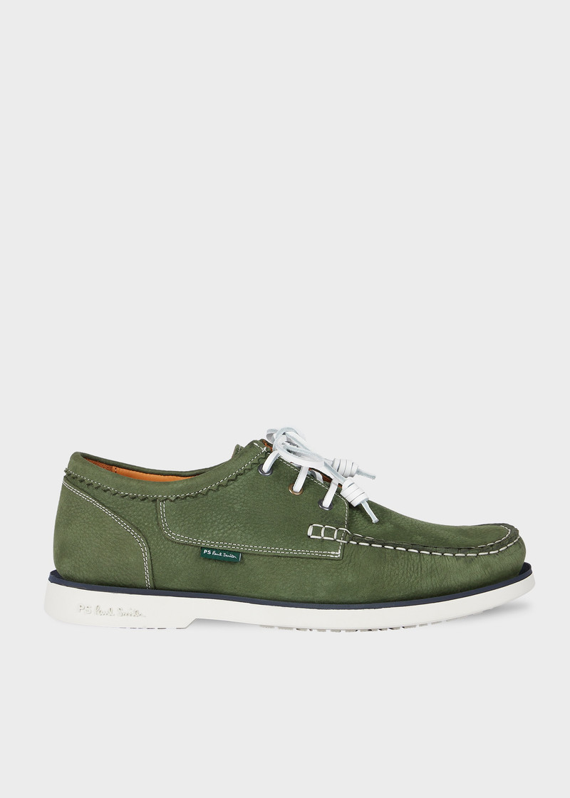 Khaki Nubuck 'Pebble' Boat Shoes 1