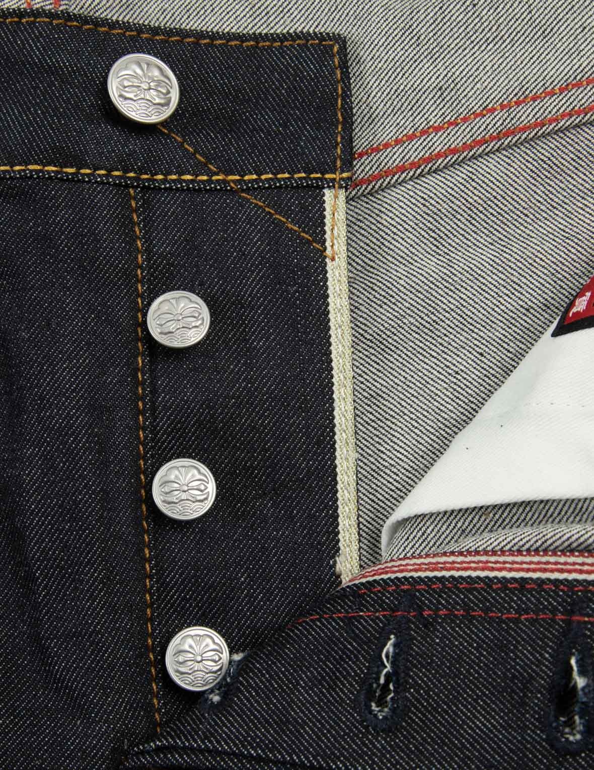 DEER AND SEAGULL EMBROIDERY SLIM FIT SELVEDGE DENIM JEANS #2010 - 10