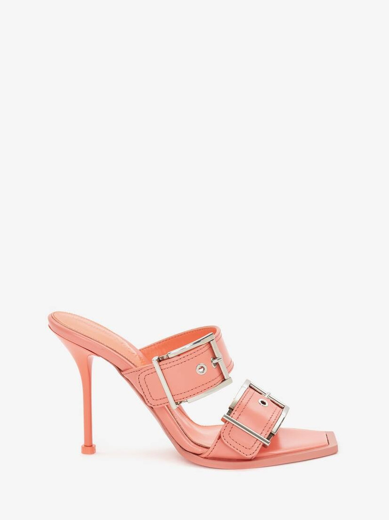 Double Buckle Punk Mule in Apricot - 1